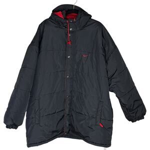 Vintage 90s Nike Men’s XL Puffer Oversized Parka Jacket Black Red